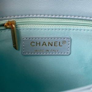 Chanel Small Flap Bag Lambskin Gold-Tone Metal AS3206 Blue - Default Title - View 8