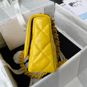 Chanel Small Flap Bag Lambskin Gold-Tone Metal AS3206 Yellow - Default Title - View 5