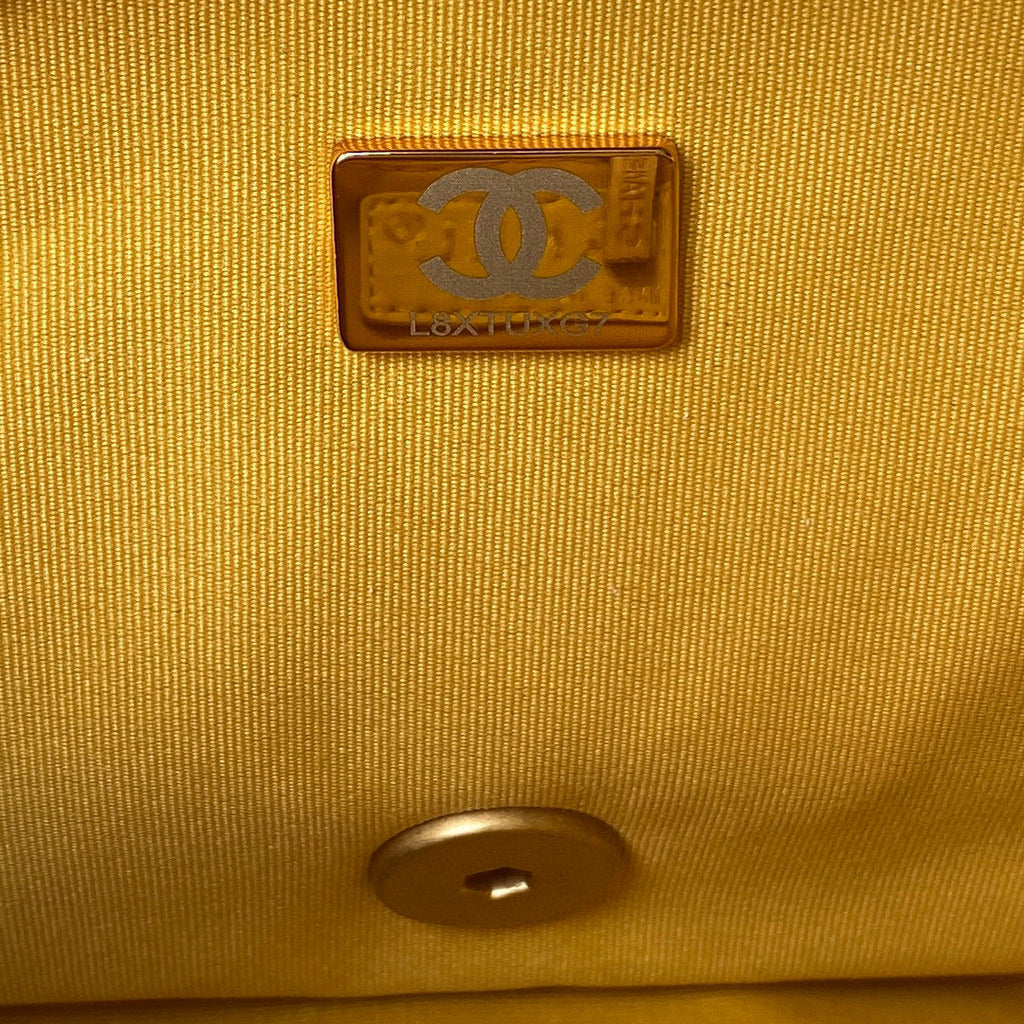 Chanel Small Flap Bag Lambskin Gold-Tone Metal AS3206 Yellow