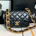 Chanel AS3214 Small Flap Bag Lambskin Gold-Tone Metal Black - Default Title - View 1