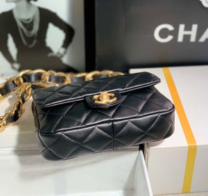 Chanel AS3214 Small Flap Bag Lambskin Gold-Tone Metal Black - Default Title - View 5
