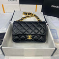 Chanel AS3215 Large Flap Bag Lambskin Gold-Tone Metal Black - Default Title - View 1