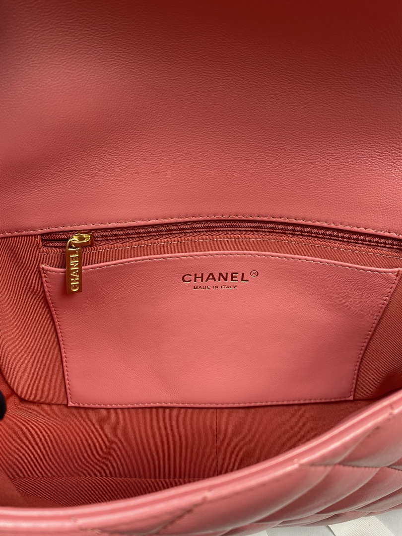 Chanel AS3215 Large Flap Bag Lambskin Gold-Tone Metal Pink