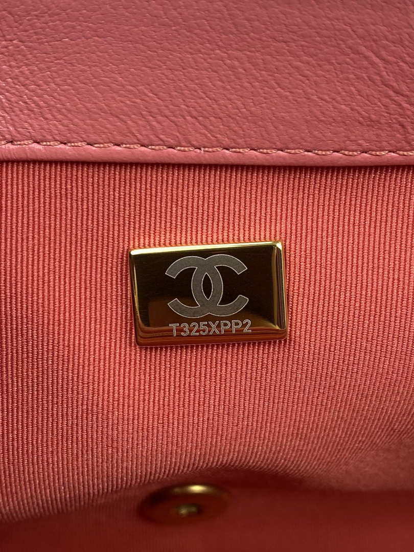 Chanel AS3215 Large Flap Bag Lambskin Gold-Tone Metal Pink - Default Title - View 9