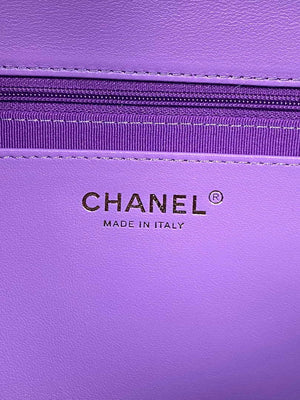 Chanel AS3215 Large Flap Bag Lambskin Gold-Tone Metal Purple - Default Title - View 8