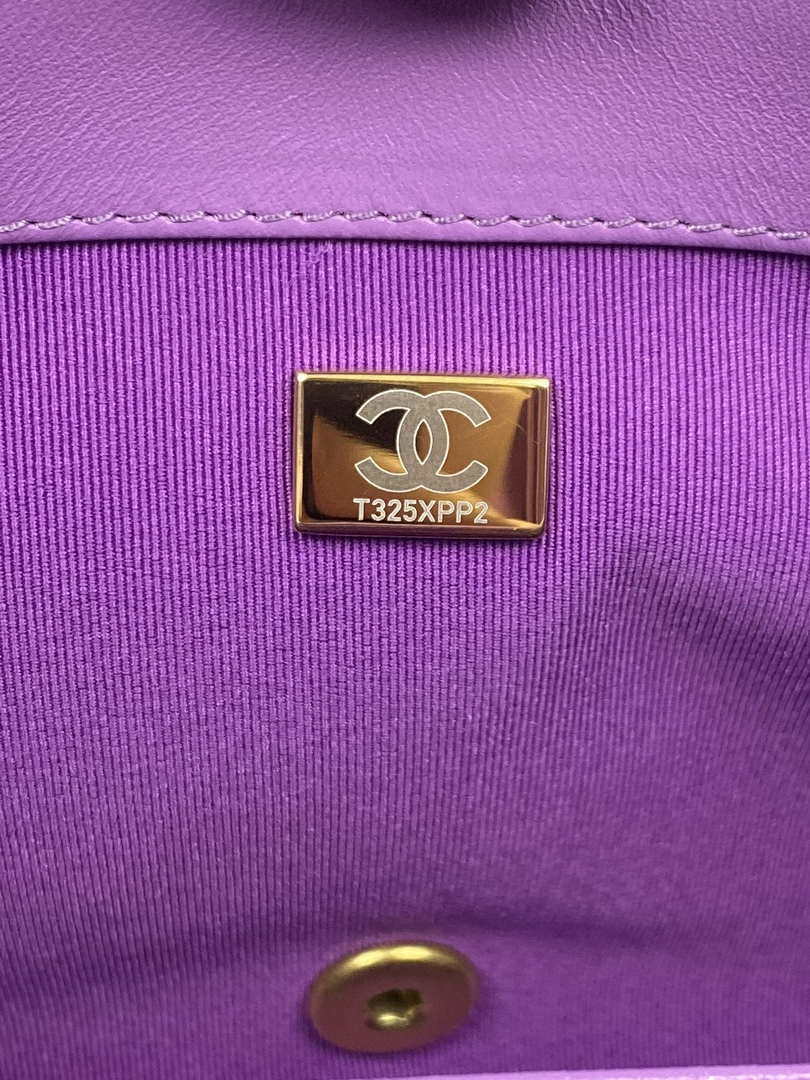 Chanel AS3215 Large Flap Bag Lambskin Gold-Tone Metal Purple