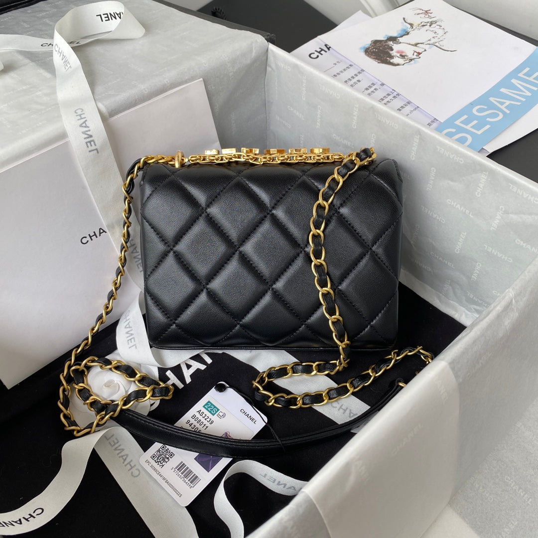 Chanel Mini Flap Bag Lambskin AS3239 Black - Default Title - View 2