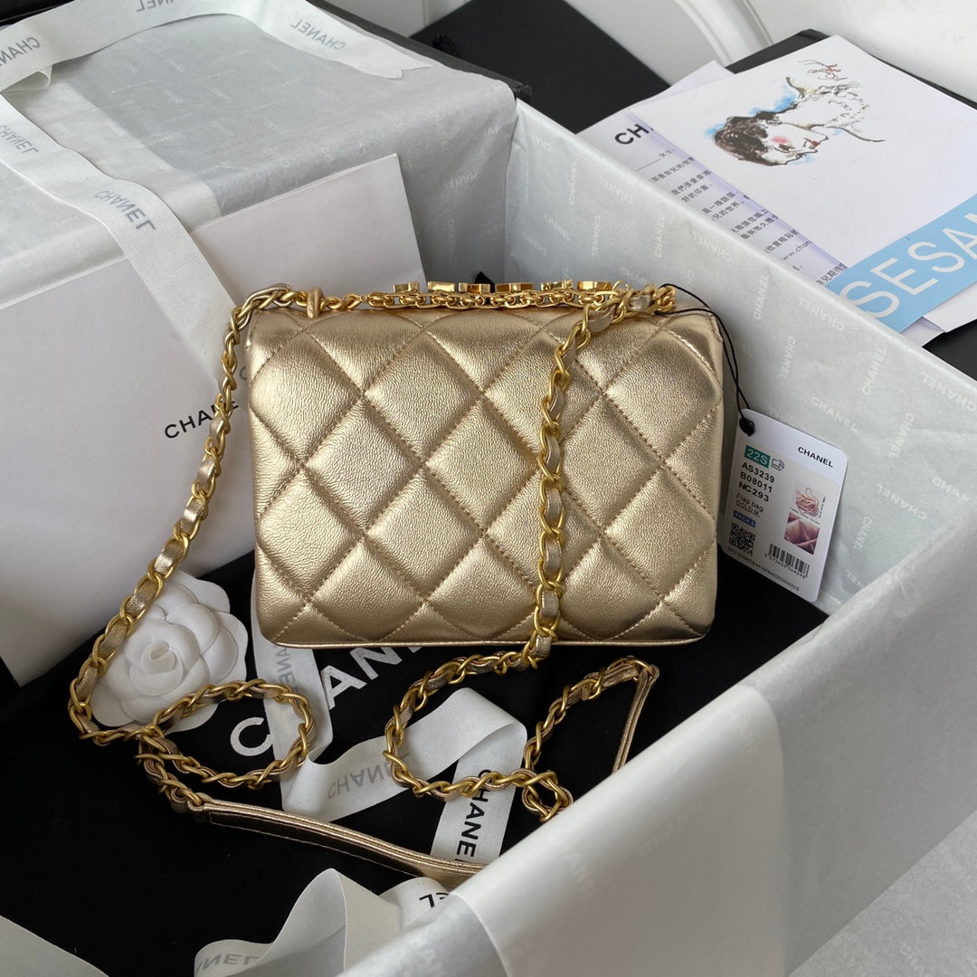 Chanel Mini Flap Bag Lambskin AS3239 gold - Default Title - View 2
