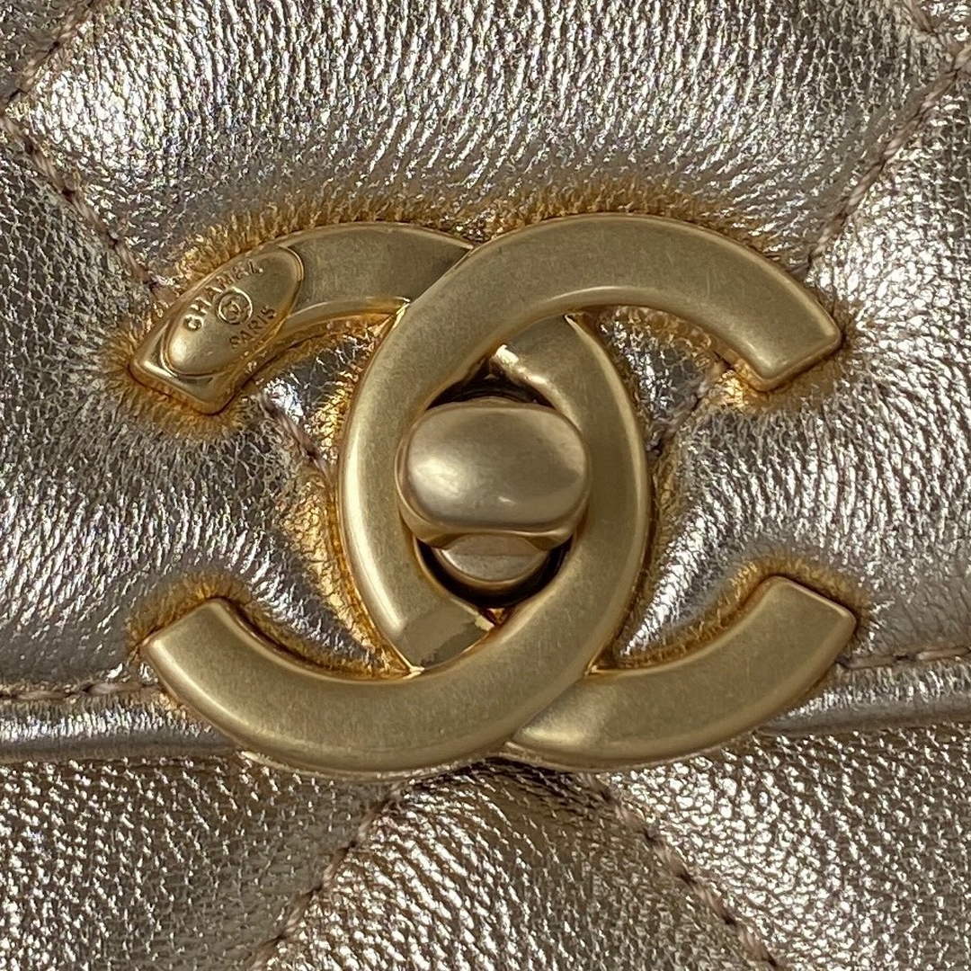 Chanel Mini Flap Bag Lambskin AS3239 gold - Default Title - View 3