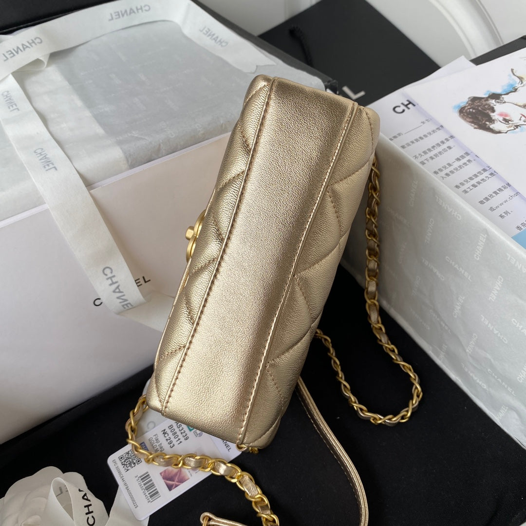 Chanel Mini Flap Bag Lambskin AS3239 gold - Default Title - View 6