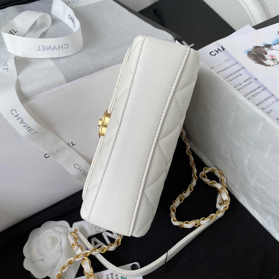 Chanel Mini Flap Bag Lambskin AS3239 white