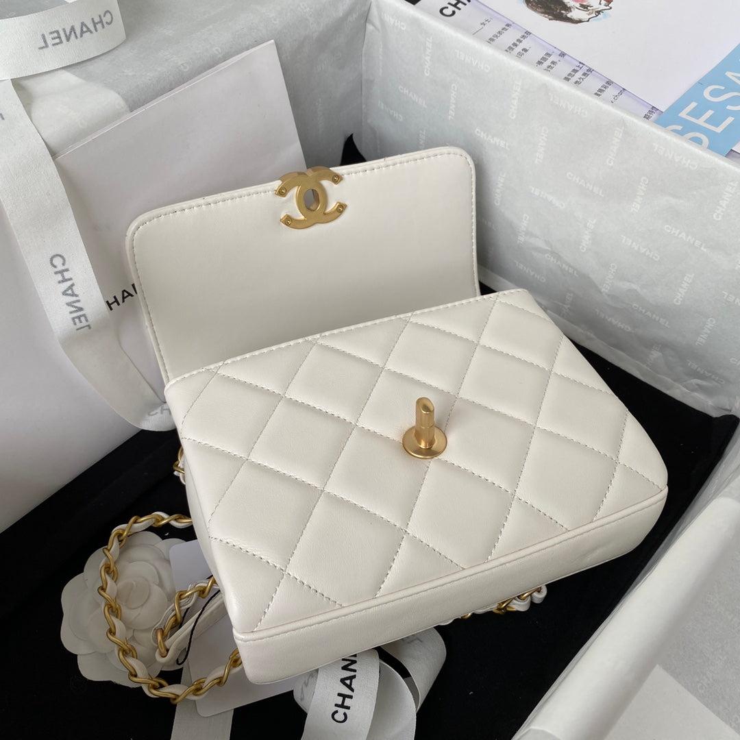 Chanel Mini Flap Bag Lambskin AS3239 white