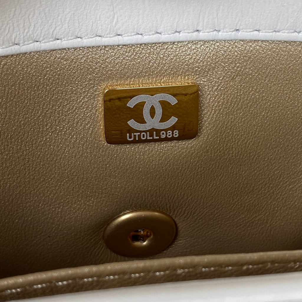 Chanel Mini Flap Bag Lambskin AS3239 white