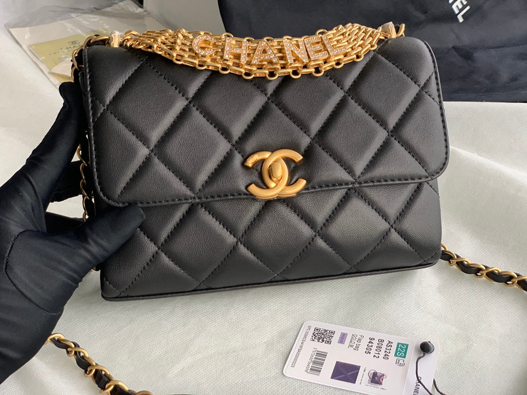 Chanel Small Flap Bag Lambskin AS3240 Black - Default Title - View 1