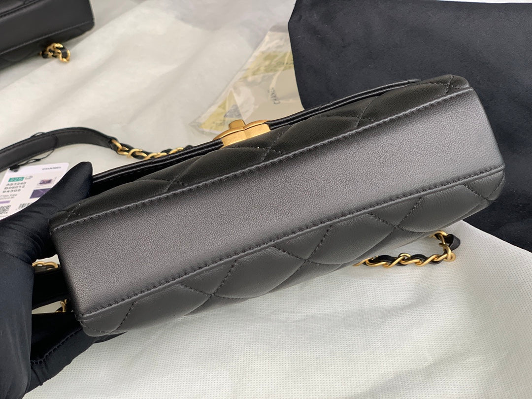 Chanel Small Flap Bag Lambskin AS3240 Black - Default Title - View 7