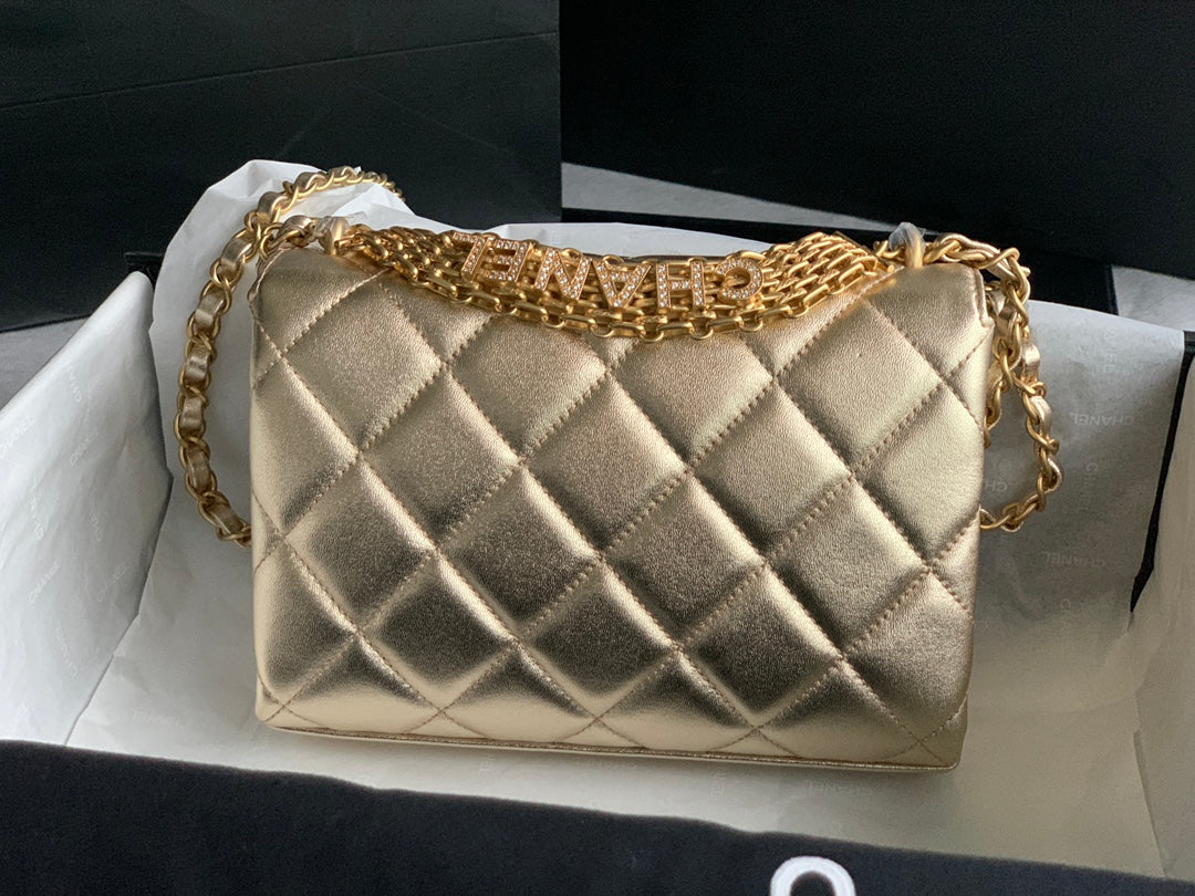 Chanel Small Flap Bag Lambskin AS3240 Gold - Default Title - View 5