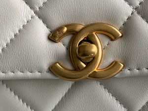 Chanel Small Flap Bag Lambskin AS3240 white - Default Title - View 3