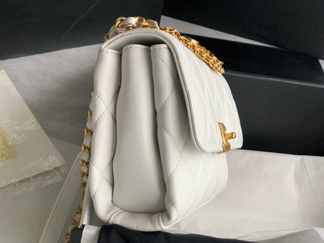 Chanel Small Flap Bag Lambskin AS3240 white - Default Title - View 4