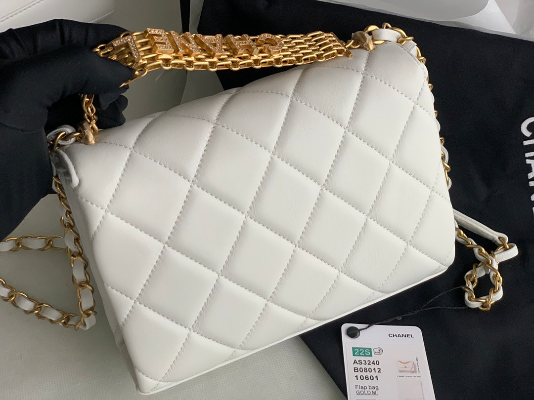 Chanel Small Flap Bag Lambskin AS3240 white - Default Title - View 5