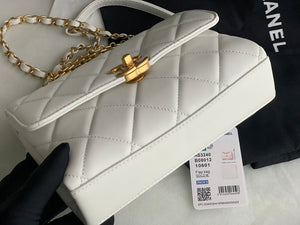 Chanel Small Flap Bag Lambskin AS3240 white - Default Title - View 6
