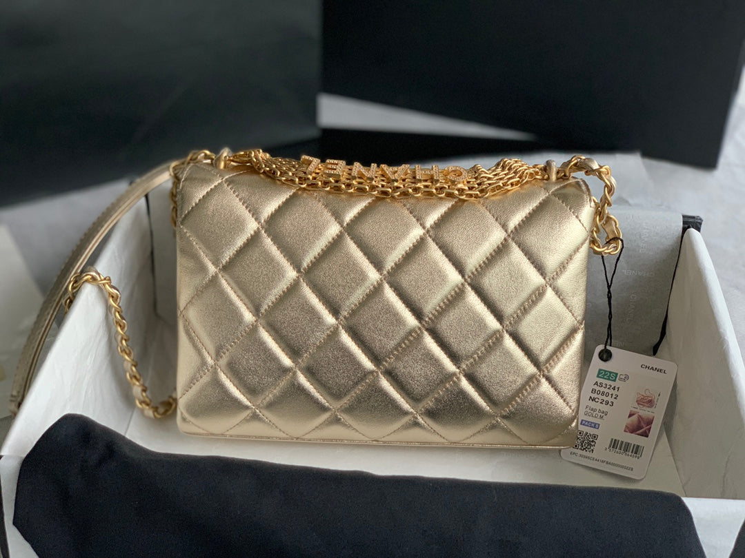Chanel Small Flap Bag Lambskin AS3241 Gold - Default Title - View 3