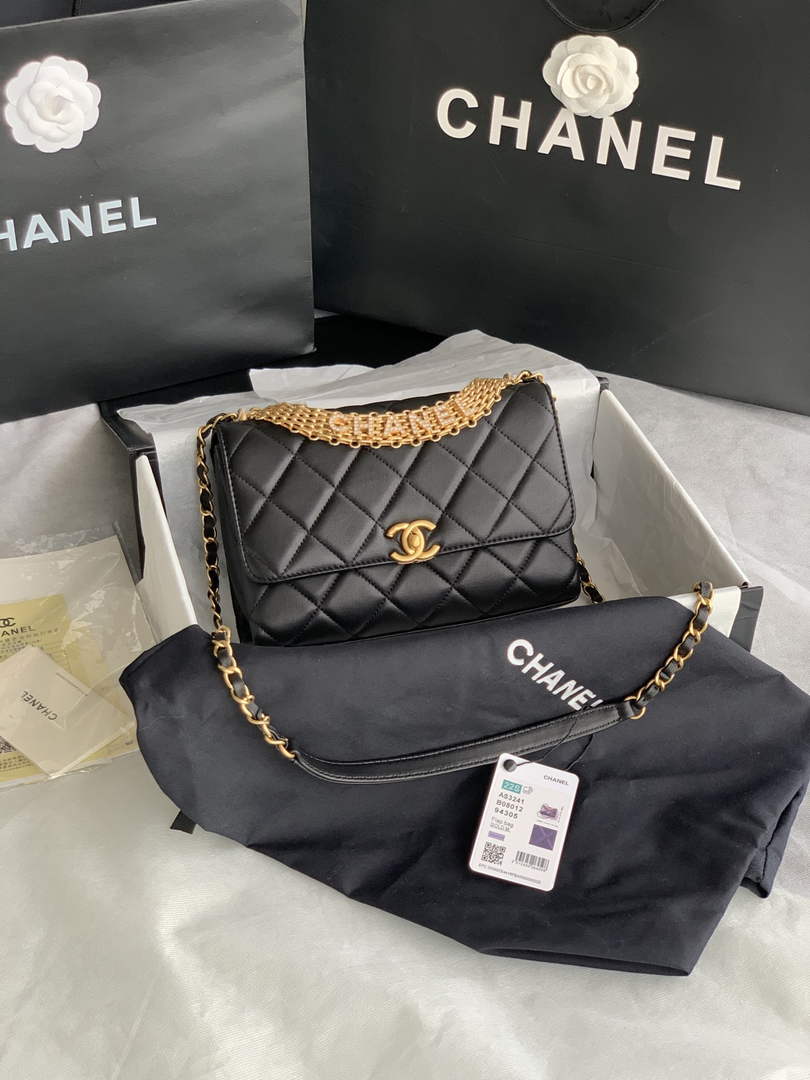 Chanel Small Flap Bag Lambskin AS3241 Black - Default Title - View 4