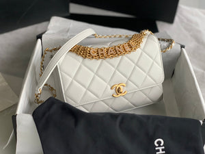 Chanel Small Flap Bag Lambskin AS3241 white - Default Title - View 1
