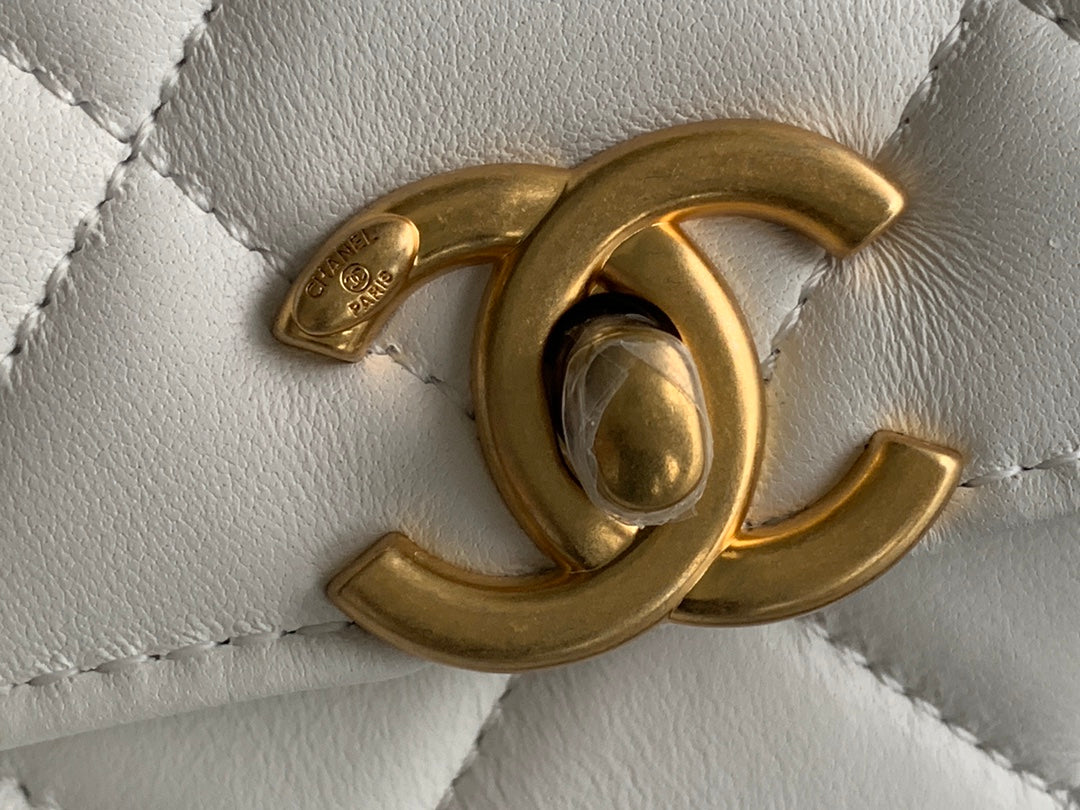 Chanel Small Flap Bag Lambskin AS3241 white - Default Title - View 3
