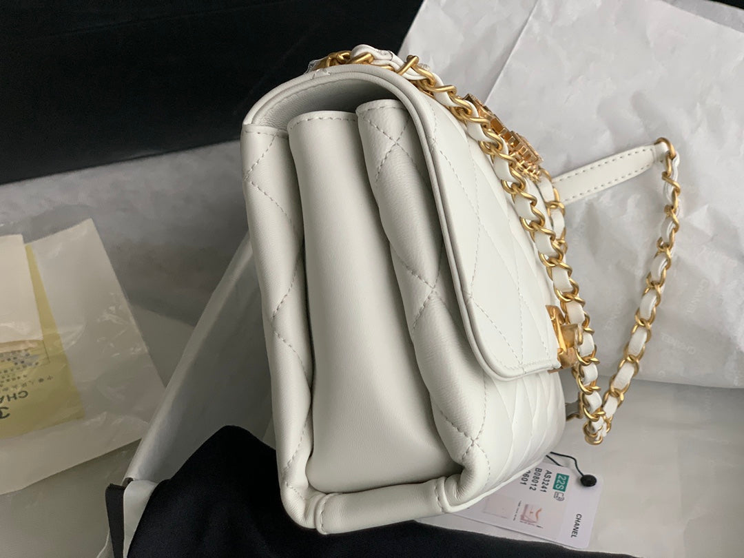 Chanel Small Flap Bag Lambskin AS3241 white