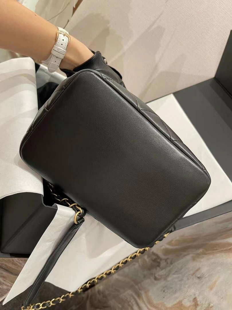 Chanel AS3242 Small Hobo Bag Lambskin Strass Gold-Tone Metal Black