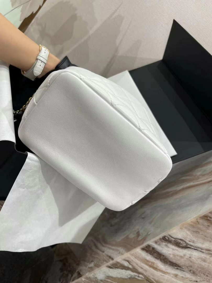 Chanel AS3242 Small Hobo Bag Lambskin Strass Gold-Tone Metal White - Default Title - View 8