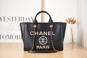Chanel AS3257 Small Shopping Bag Calfskin Black - Default Title - View 1