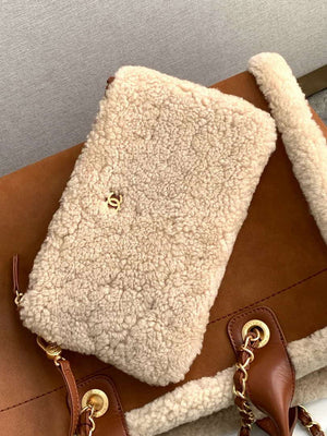 Chanel AS3257 Small Shop Suede & Gold-Tone Brown - Default Title - View 7