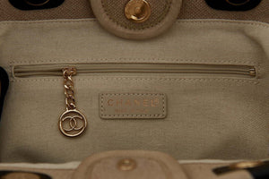 Chanel AS3257 Small Shopping Bag Mixed Fibers Calfskin & Gold-Tone Metal Beige - Default Title - View 8