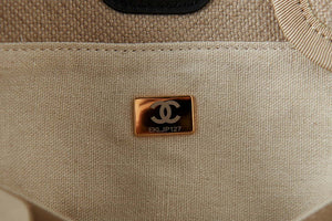 Chanel AS3257 Small Shopping Bag Mixed Fibers Calfskin & Gold-Tone Metal Beige - Default Title - View 9