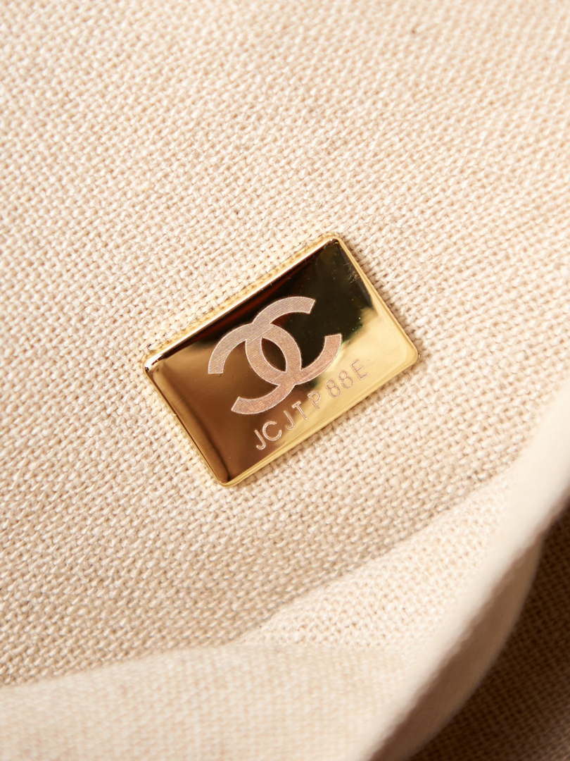 Chanel AS3257 Small Shopping Bag Mixed Fibers Calfskin & Gold-Tone Metal Black - Default Title - View 9