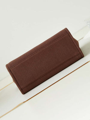 Chanel AS3257 Small Shopping Bag Mixed Fibers Calfskin & Gold-Tone Metal Brown - Default Title - View 6