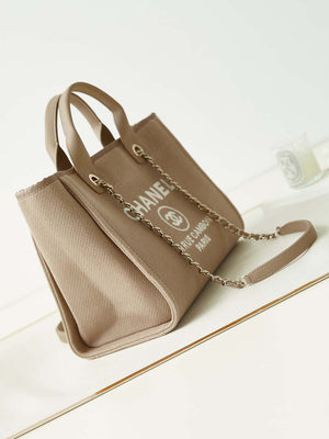 Chanel AS3257 Small Shopping Bag Mixed Fibers Calfskin & Gold-Tone Metal CC8009 - Default Title - View 3