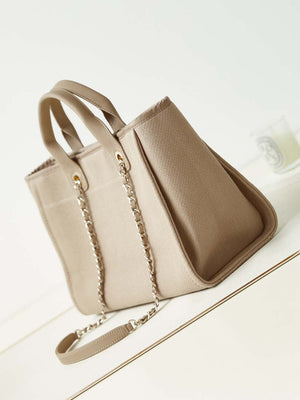 Chanel AS3257 Small Shopping Bag Mixed Fibers Calfskin & Gold-Tone Metal CC8009 - Default Title - View 4