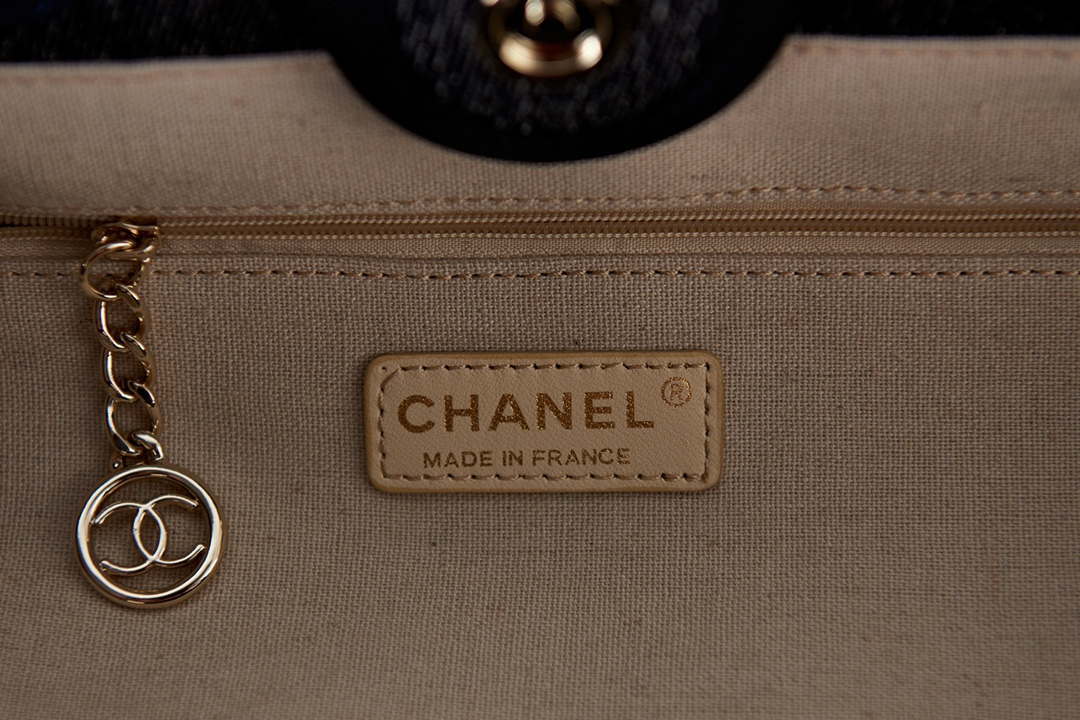 Chanel AS3257 Small Shopping Bag Mixed Fibers Calfskin & Gold-Tone Metal CC8010 - Default Title - View 9