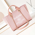Chanel AS3257 Small Shopping Bag Mixed Fibers Calfskin & Gold-Tone Metal Pink - Default Title - View 1