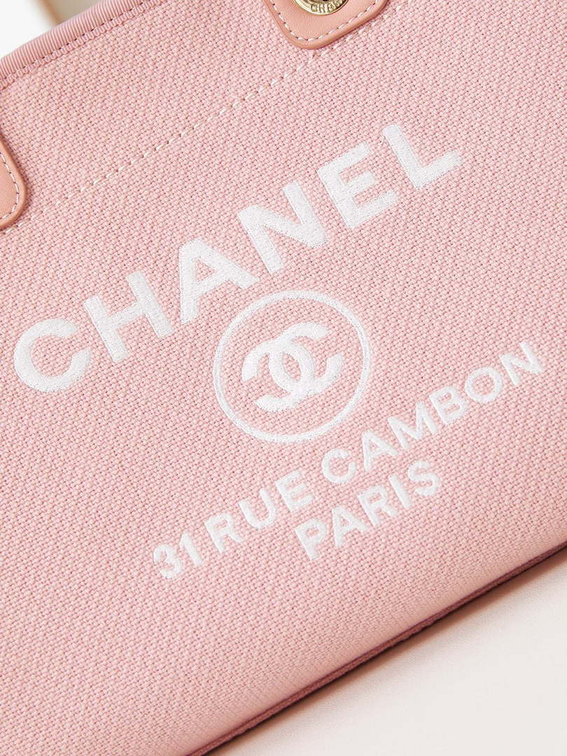 Chanel AS3257 Small Shopping Bag Mixed Fibers Calfskin & Gold-Tone Metal Pink - Default Title - View 2