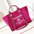 Chanel AS3257 Small Shopping Bag Mixed Fibers Calfskin & Gold-Tone Metal Rose Red - Default Title - View 1