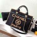 Chanel AS3257 Small Shopping Bag Raffia Black