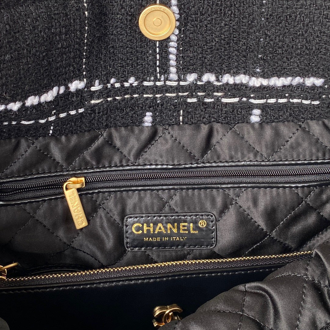Chanel 22 Handbag Gold-Tone Metal AS3260 Black - Default Title - View 8