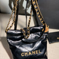 Chanel AS3260 22 Mini Handbag Calfskin Black with Gold A85 - Default Title - View 1