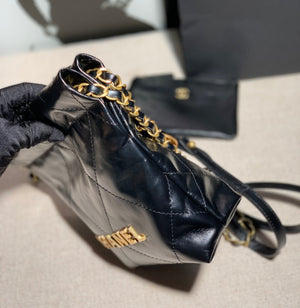 Chanel AS3260 22 Mini Handbag Calfskin Black with Gold A85 - Default Title - View 3