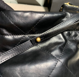 Chanel AS3260 22 Mini Handbag Calfskin Black with Gold A85 - Default Title - View 7