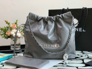 Chanel AS3260 22 Small Handbag Metallic Calfskin Gray Metal - Default Title - View 2