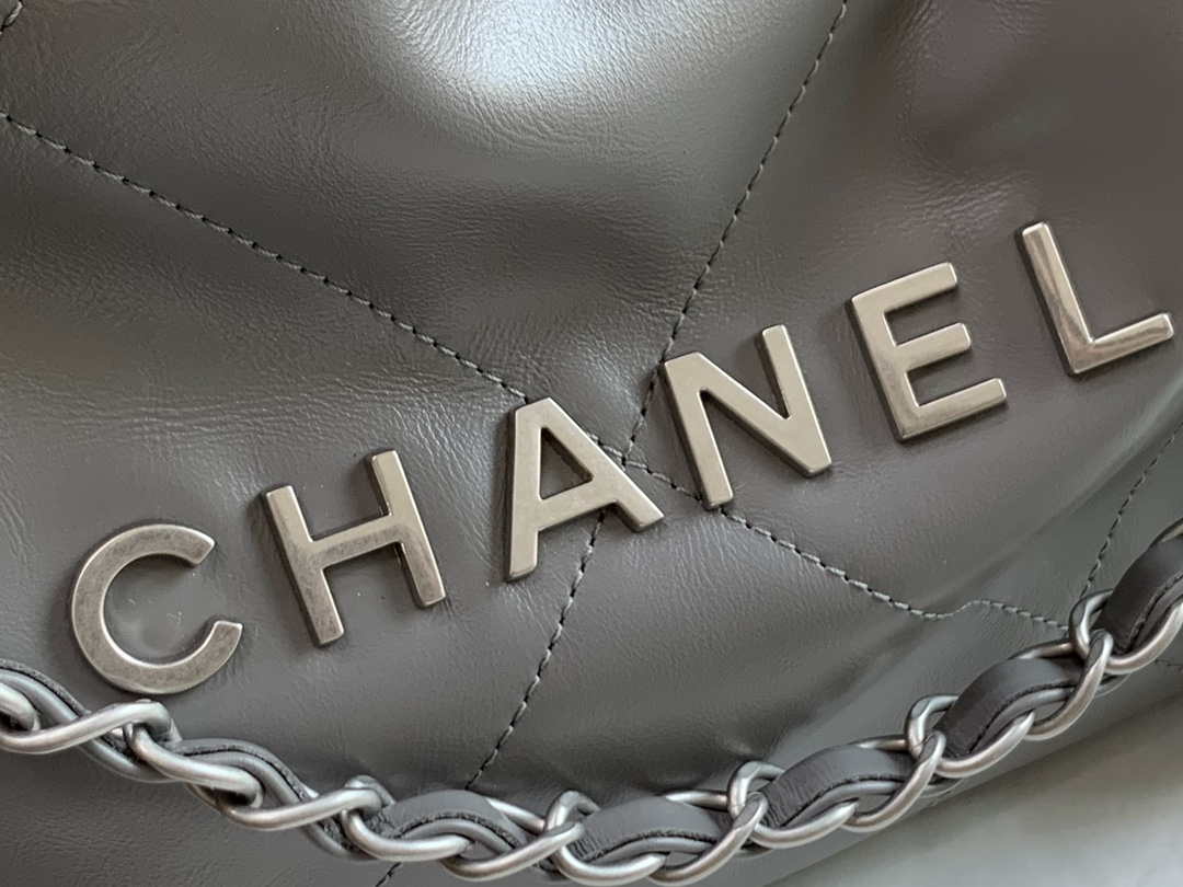Chanel AS3260 22 Small Handbag Metallic Calfskin Gray Metal - Default Title - View 3